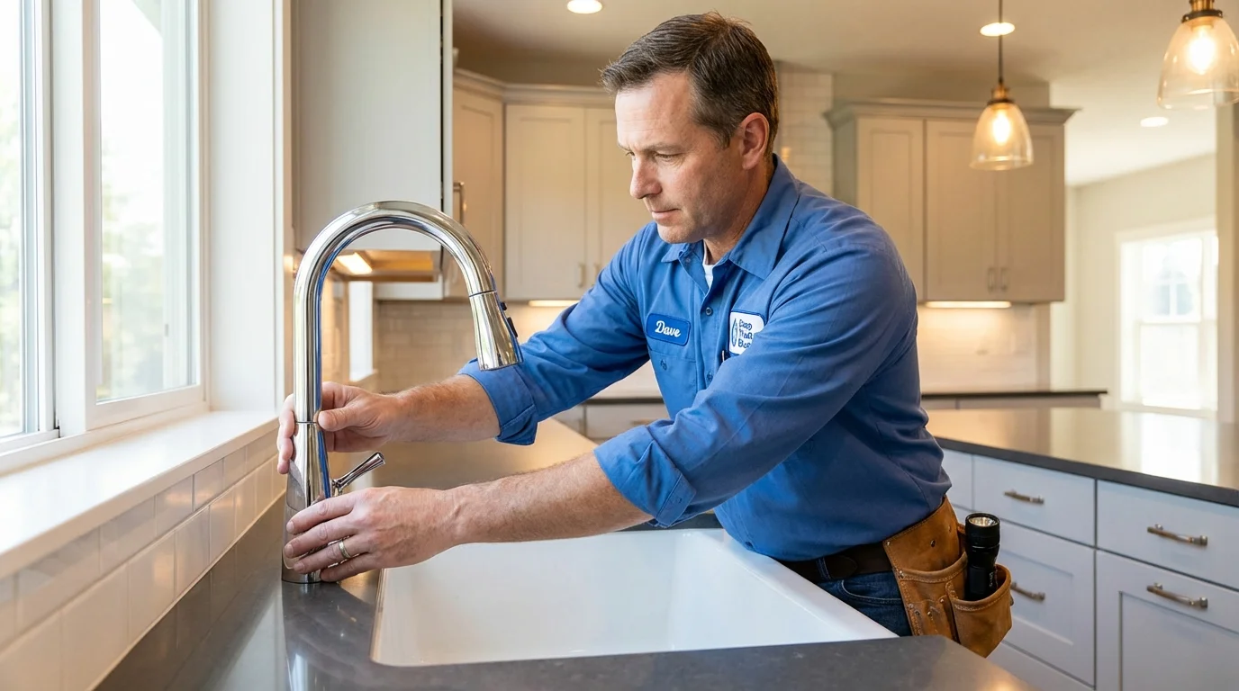 Kitchen faucet installation by Johns Plumbing LLC in Peterborough