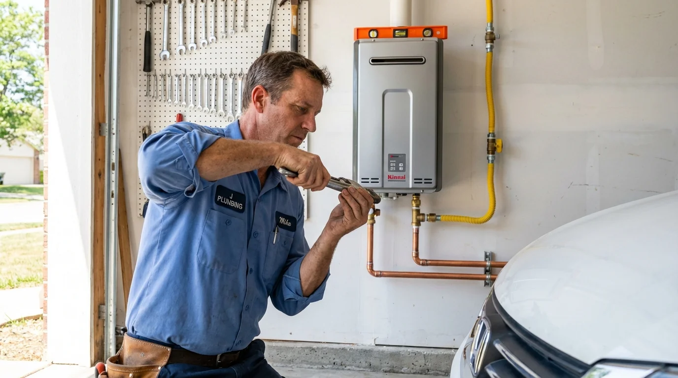 Tankless water heater installation by a Johns Plumbing LLC plumber in Peterborough
